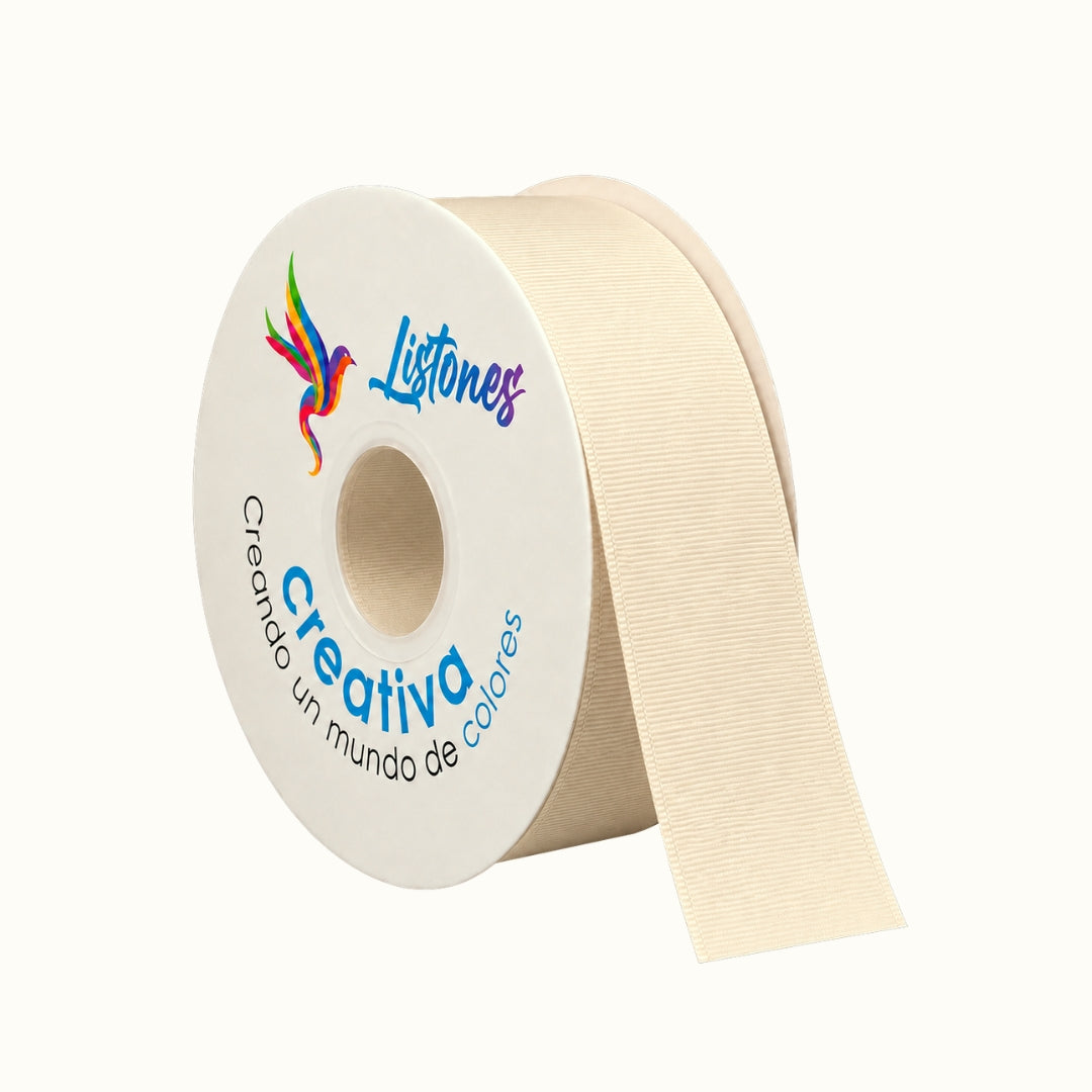 Listón Popotillo Barrotado 4 cm x 45 m - Cinta Grosgrain de Alta Densidad para Moños Escolares y Manualidades