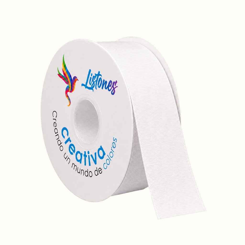 Listón Popotillo Barrotado 4 cm x 45 m - Cinta Grosgrain de Alta Densidad para Moños Escolares y Manualidades