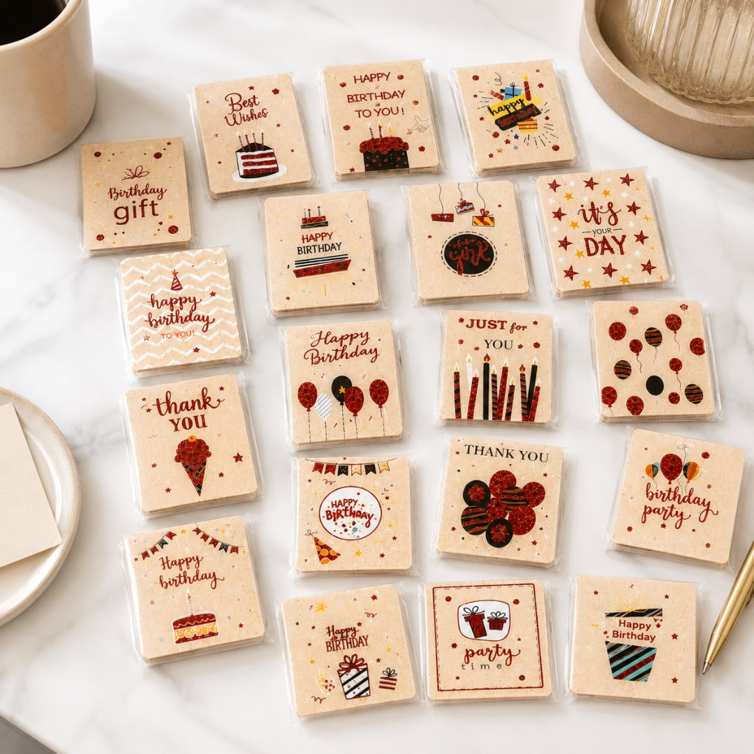 Pack de Tarjetas de Dedicatoria Miniatura con Corazón - Tarjetas de Felicitación para Ramos y Regalos