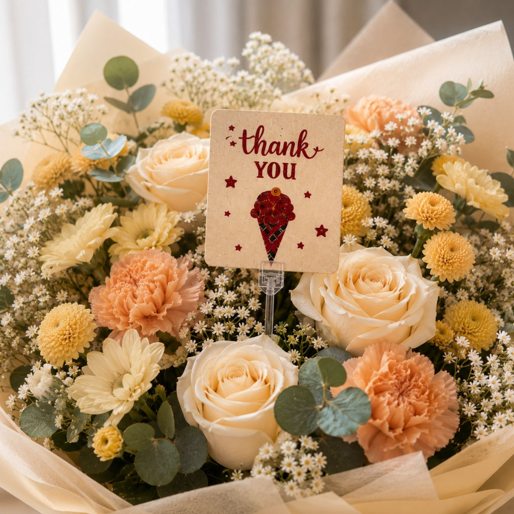 Pack de Tarjetas de Dedicatoria Miniatura con Corazón - Tarjetas de Felicitación para Ramos y Regalos