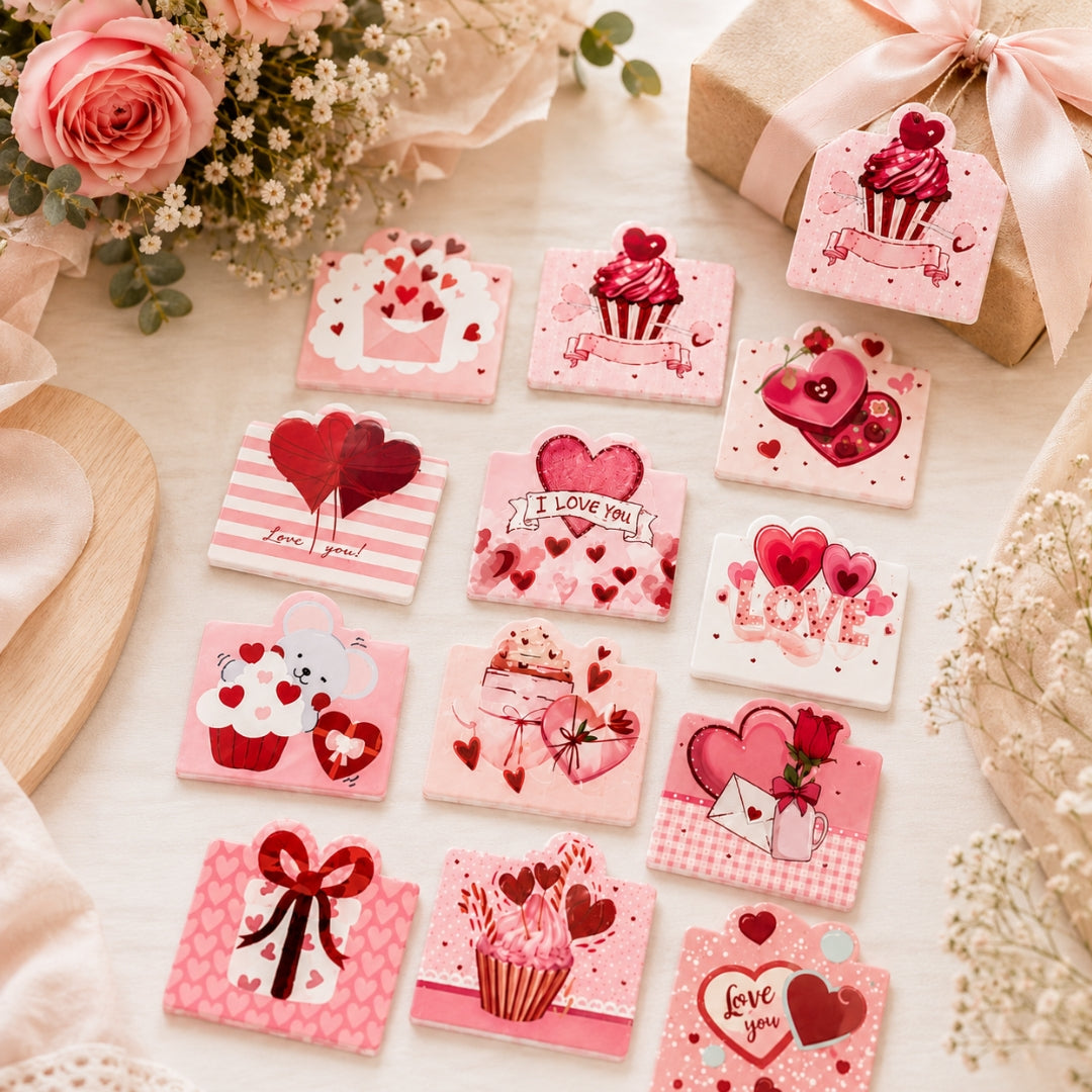 Pack de Tarjetas de Dedicatoria Miniatura con Corazón - Tarjetas de Felicitación para Ramos y Regalos