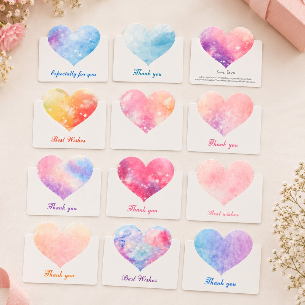 Pack de Tarjetas de Dedicatoria Miniatura con Corazón - Tarjetas de Felicitación para Ramos y Regalos