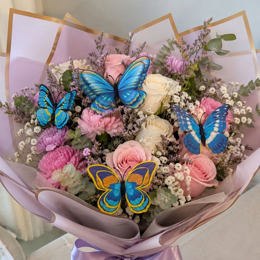 Mega Pack de Mariposas 3D Decorativas - 72 Piezas (3 Diseños) para Ramos Buchones