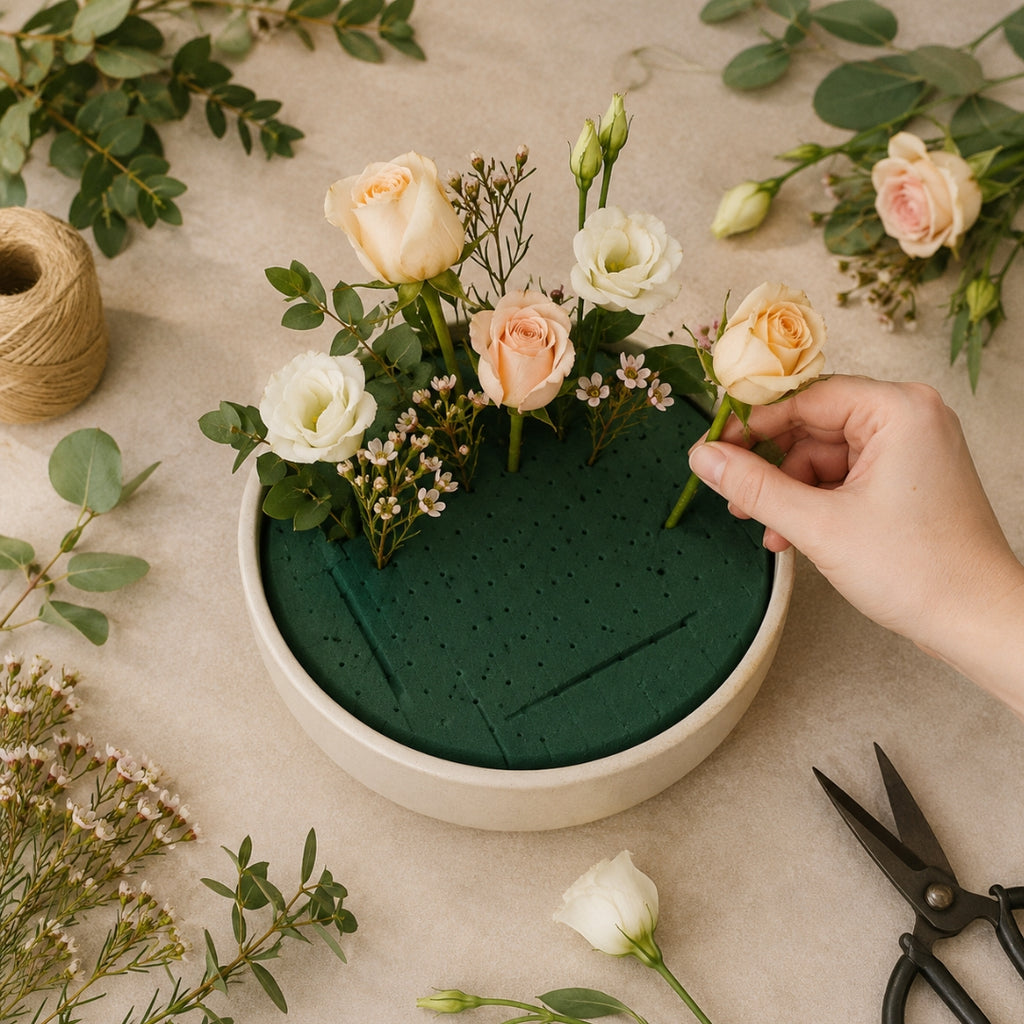 Espuma Floral en Bloque - Paquete con 6 Piezas para Flor Natural y Artificial (Color Verde)