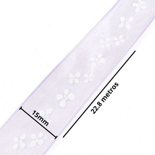 Listón de Organza Estampado con Diseños Pack 3 (15 mm x 22.8 m) para Manualidades