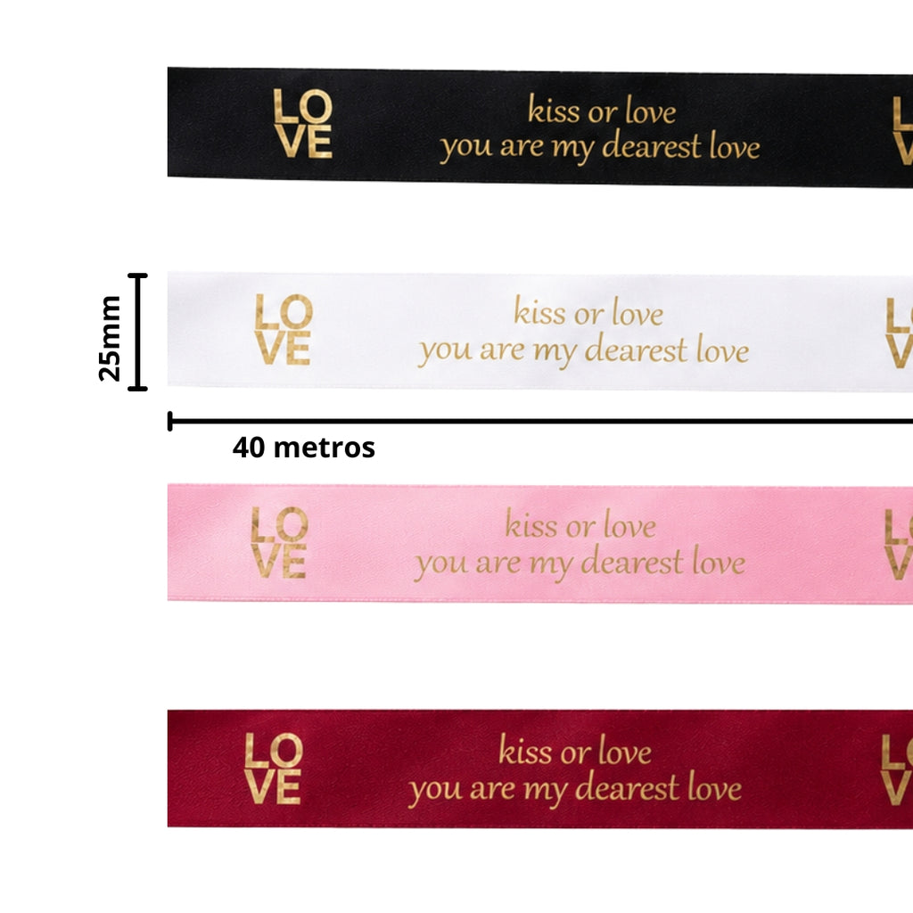 Listón Satinado Estampado - Cinta Decorativa para Ramos Buchones y Manualidades