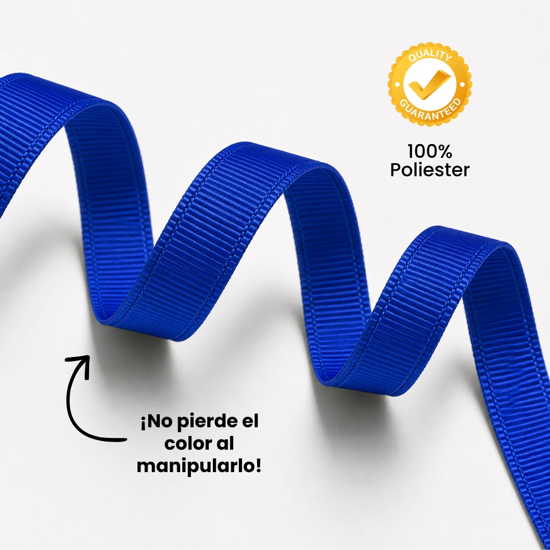 Listón Popotillo #2 de 1 cm x 45 m - Cinta Grosgrain / Barrotada para Manualidades y Detalles