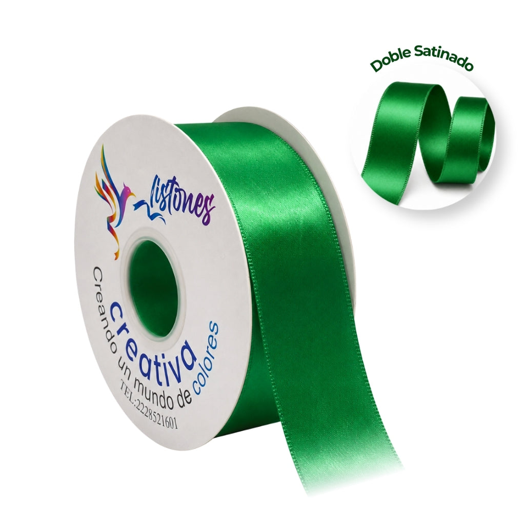 Listón Doble Satinado Doble Cara 3.8 cm x 45 m - Cinta Premium para Ramos Eternos y Moños
