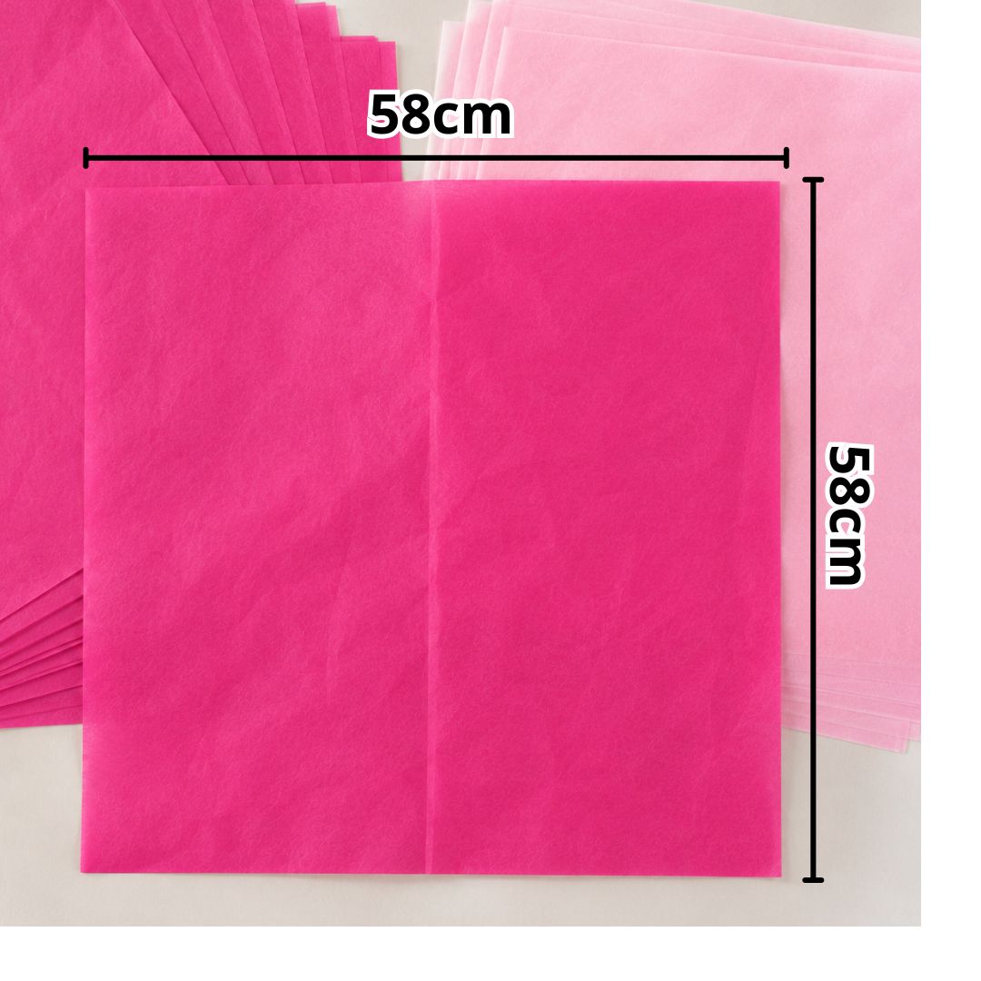 Papel Seda para Ramos y Envolturas (Paquete de 20 pzs, 58x58 cm) - Papel de China para Arreglos Florales