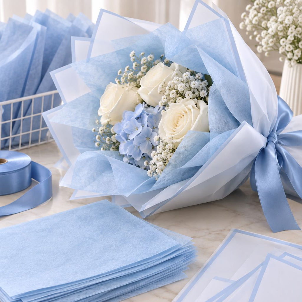 Papel Seda para Ramos y Envolturas (Paquete de 20 pzs, 58x58 cm) - Papel de China para Arreglos Florales