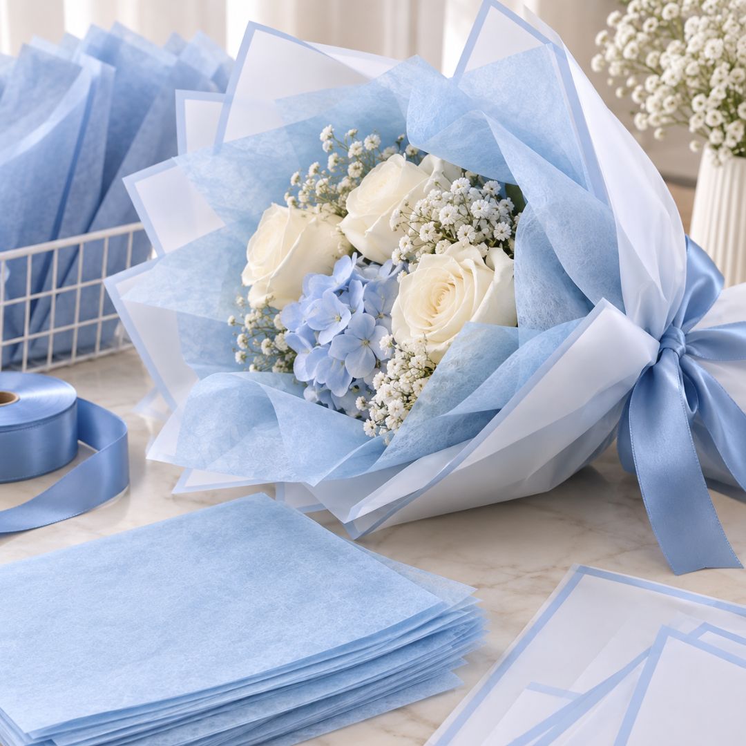 Papel Seda para Ramos y Envolturas (Paquete de 20 pzs, 58x58 cm) - Papel de China para Arreglos Florales