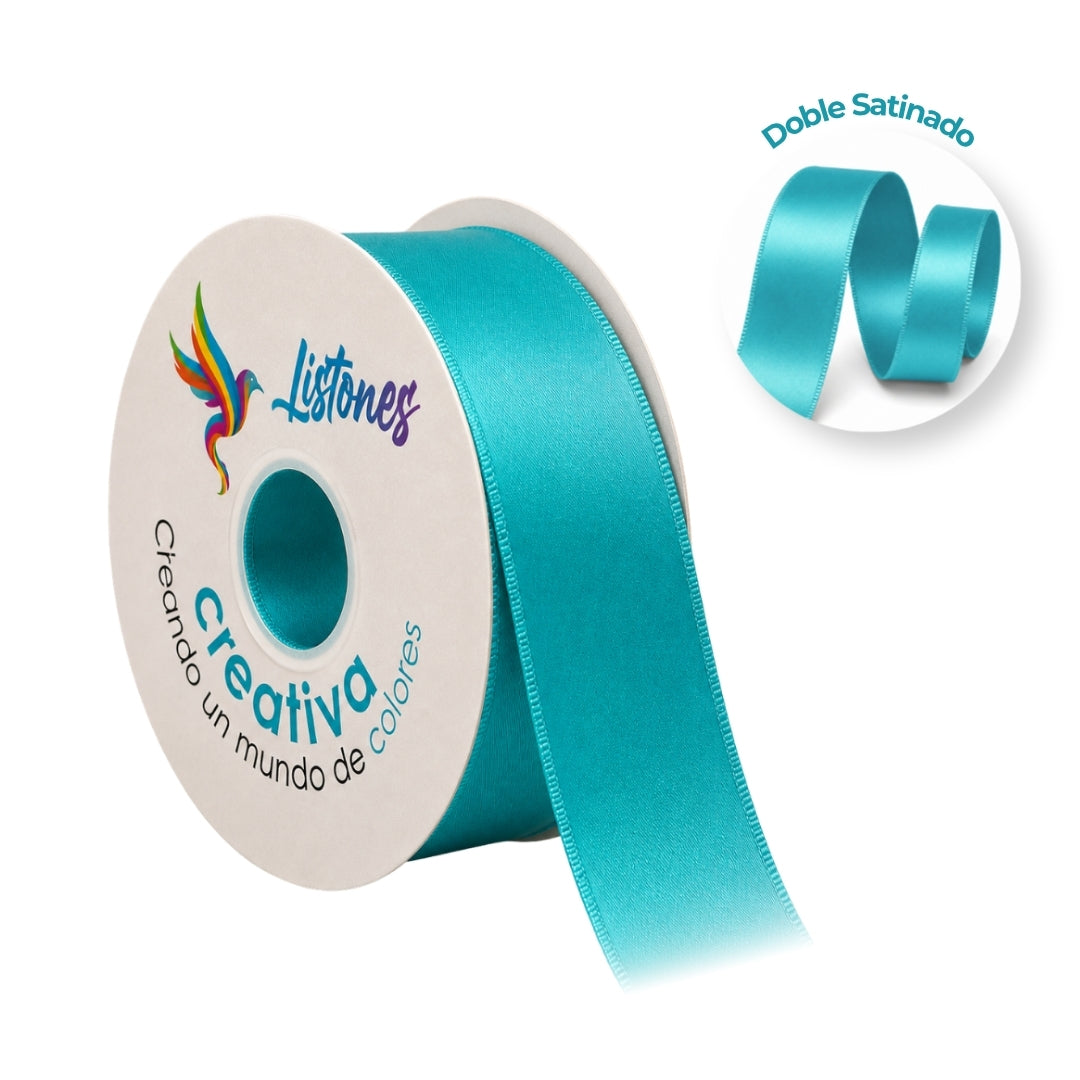 Listón Doble Satinado Doble Cara 3.8 cm x 45 m - Cinta Premium para Ramos Eternos y Moños