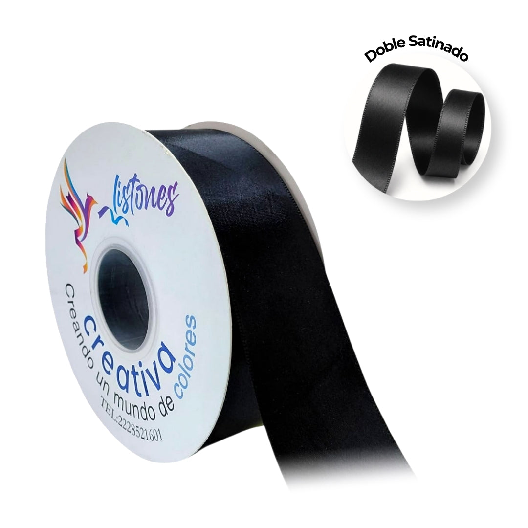 Listón Doble Satinado Doble Cara 3.8 cm x 45 m - Cinta Premium para Ramos Eternos y Moños