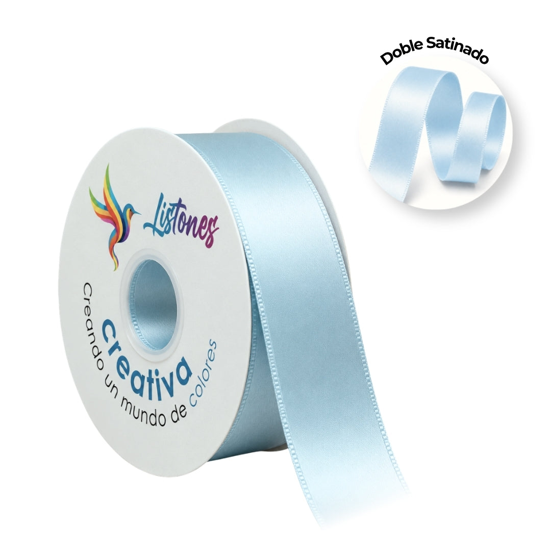 Listón Doble Satinado Doble Cara 3.8 cm x 45 m - Cinta Premium para Ramos Eternos y Moños