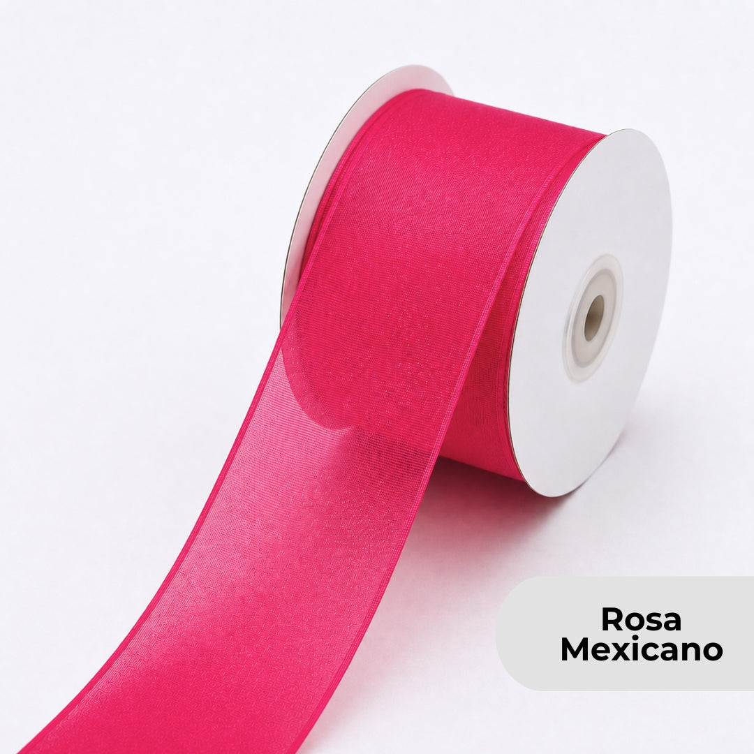 Listón de Organza Liso Premium (40 mm x 22 m) para Ramos y Regalos