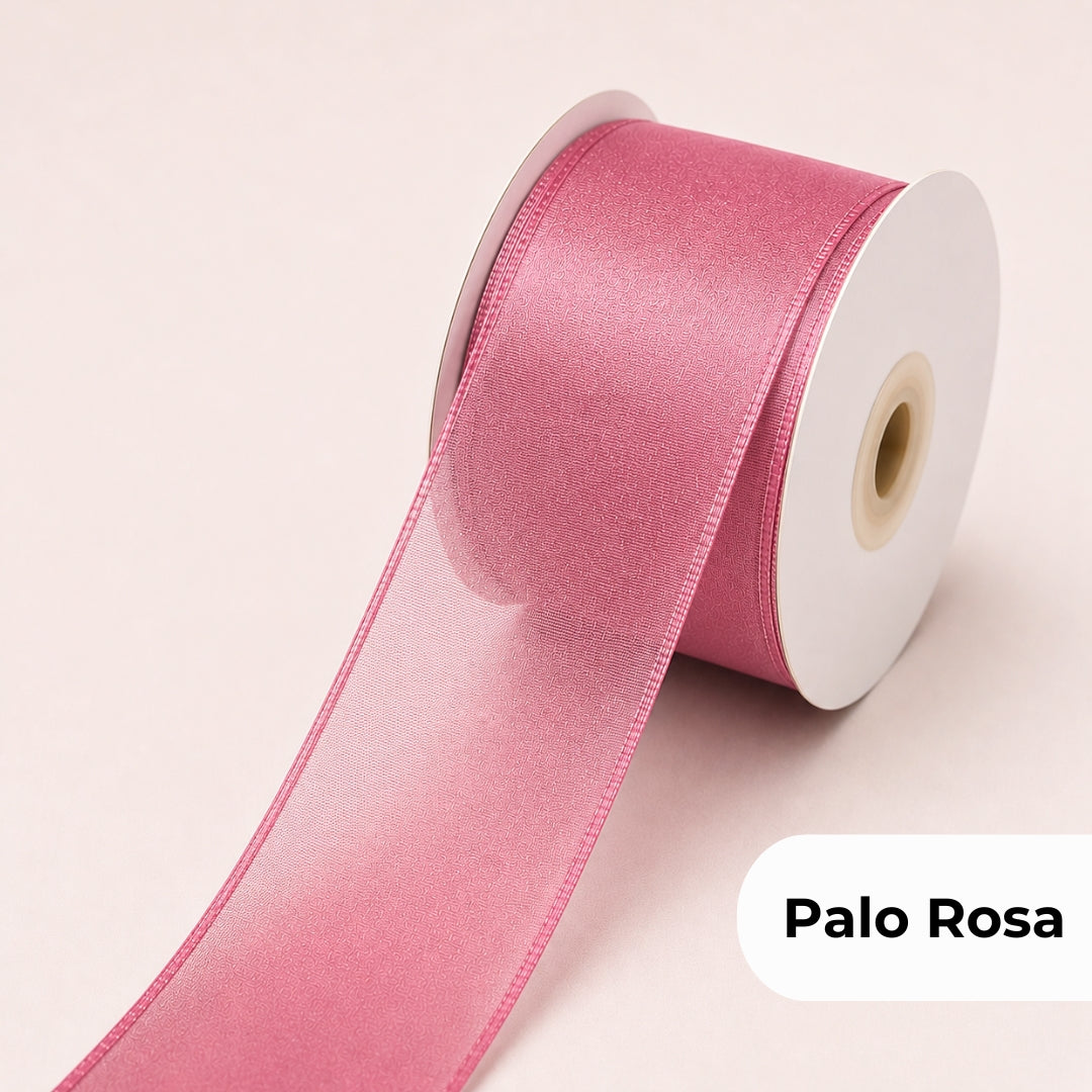 Listón de Organza Liso Premium (40 mm x 22 m) para Ramos y Regalos