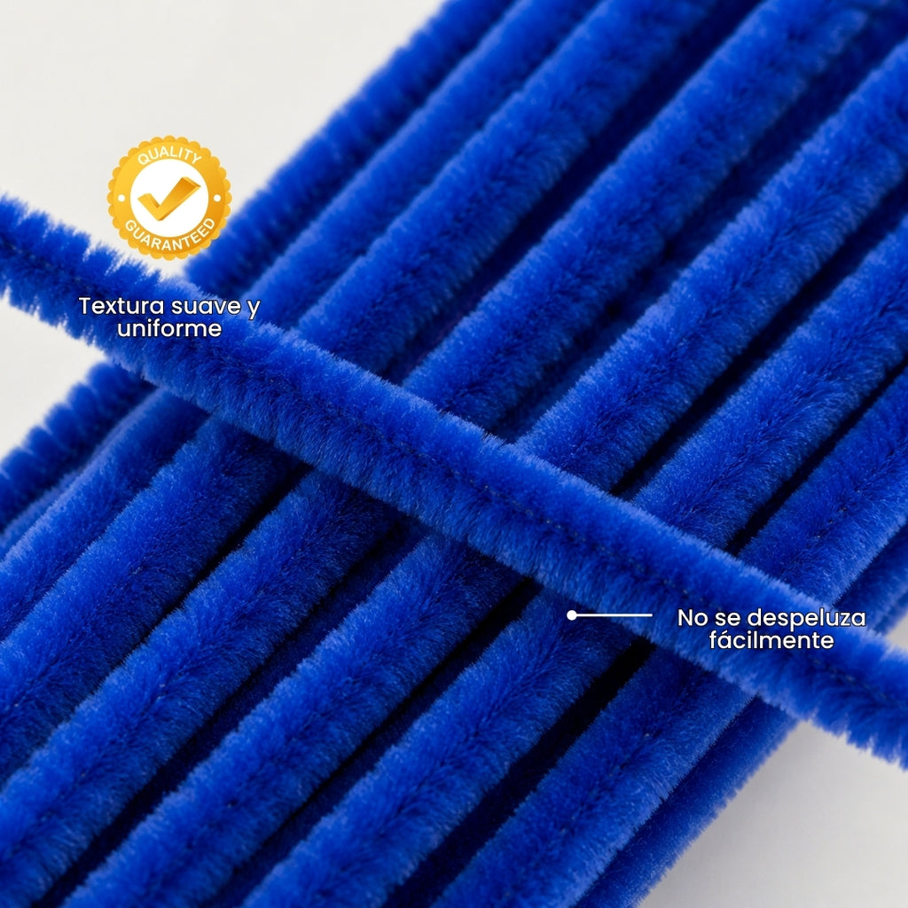 Limpiapipas de Gamuza Chenille Premium de 30 cm para Flores y Manualidades