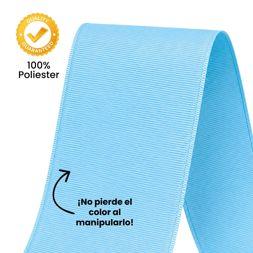 Listón Popotillo Grosgrain 7.5 cm (3 Pulgadas) x 22 m - Cinta de Alta Densidad para Moños Boutique