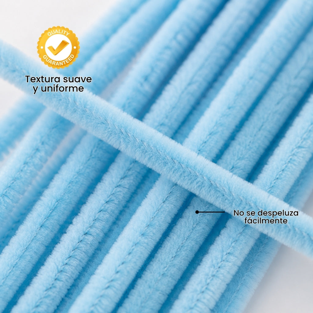 Limpiapipas de Gamuza Chenille Premium de 30 cm para Flores y Manualidades