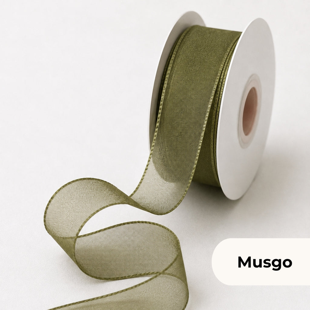 Listón de Organza Número 5 (23 mm x 23 m) para Moños y Ramos Buchones