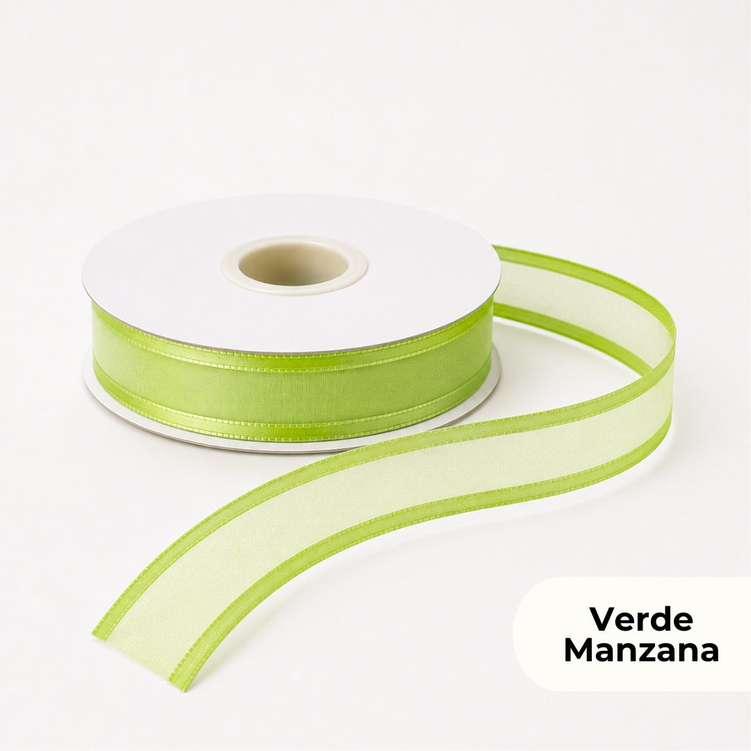 Listón de Organza con Orilla Satinada #5 (23 mm x 23 m) para Moños y Ramos