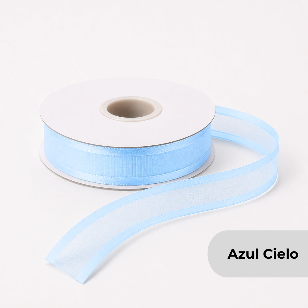 Listón de Organza con Orilla Satinada #5 (23 mm x 23 m) para Moños y Ramos