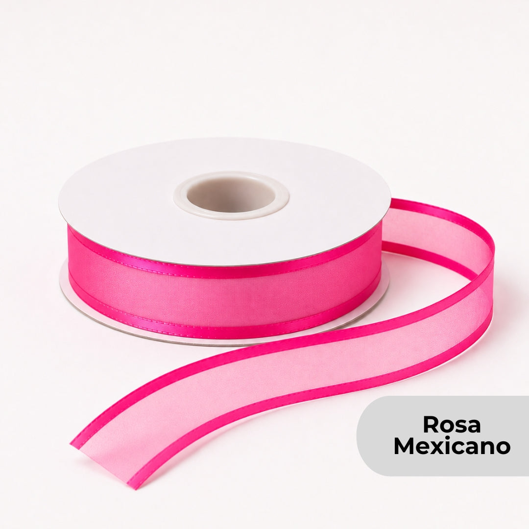 Listón de Organza con Orilla Satinada #5 (23 mm x 23 m) para Moños y Ramos