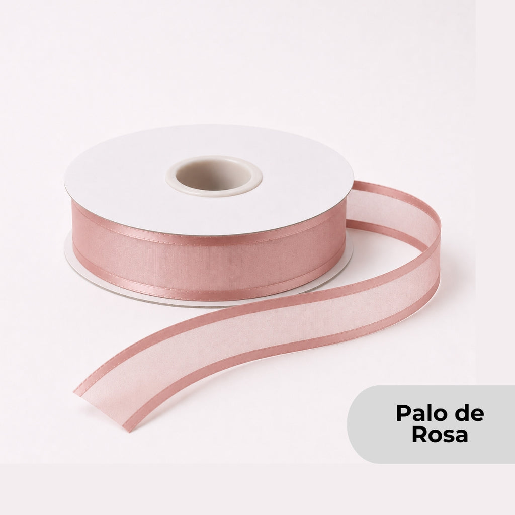 Listón de Organza con Orilla Satinada #5 (23 mm x 23 m) para Moños y Ramos