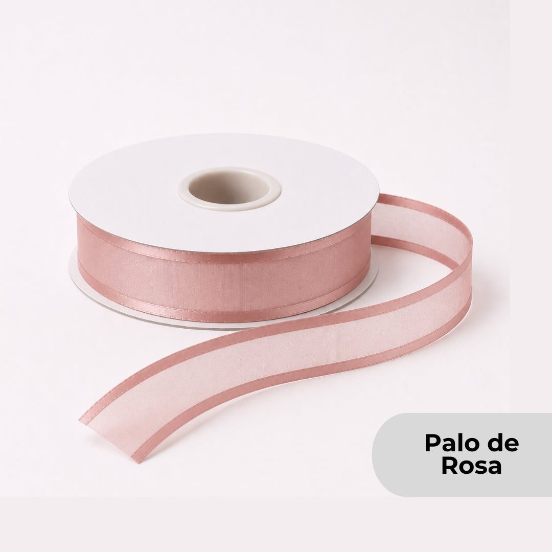Listón de Organza con Orilla Satinada #5 (23 mm x 23 m) para Moños y Ramos