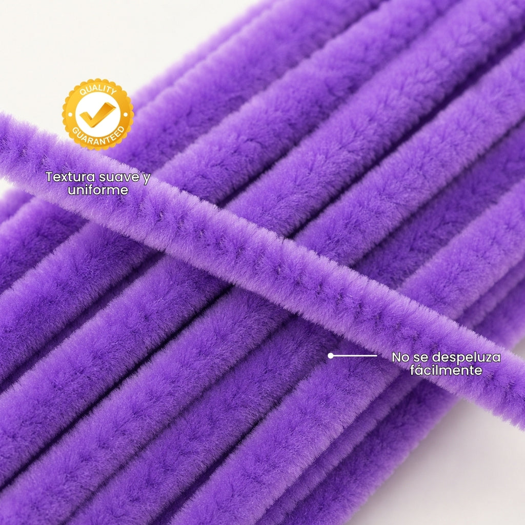Limpiapipas de Gamuza Chenille Premium de 30 cm para Flores y Manualidades