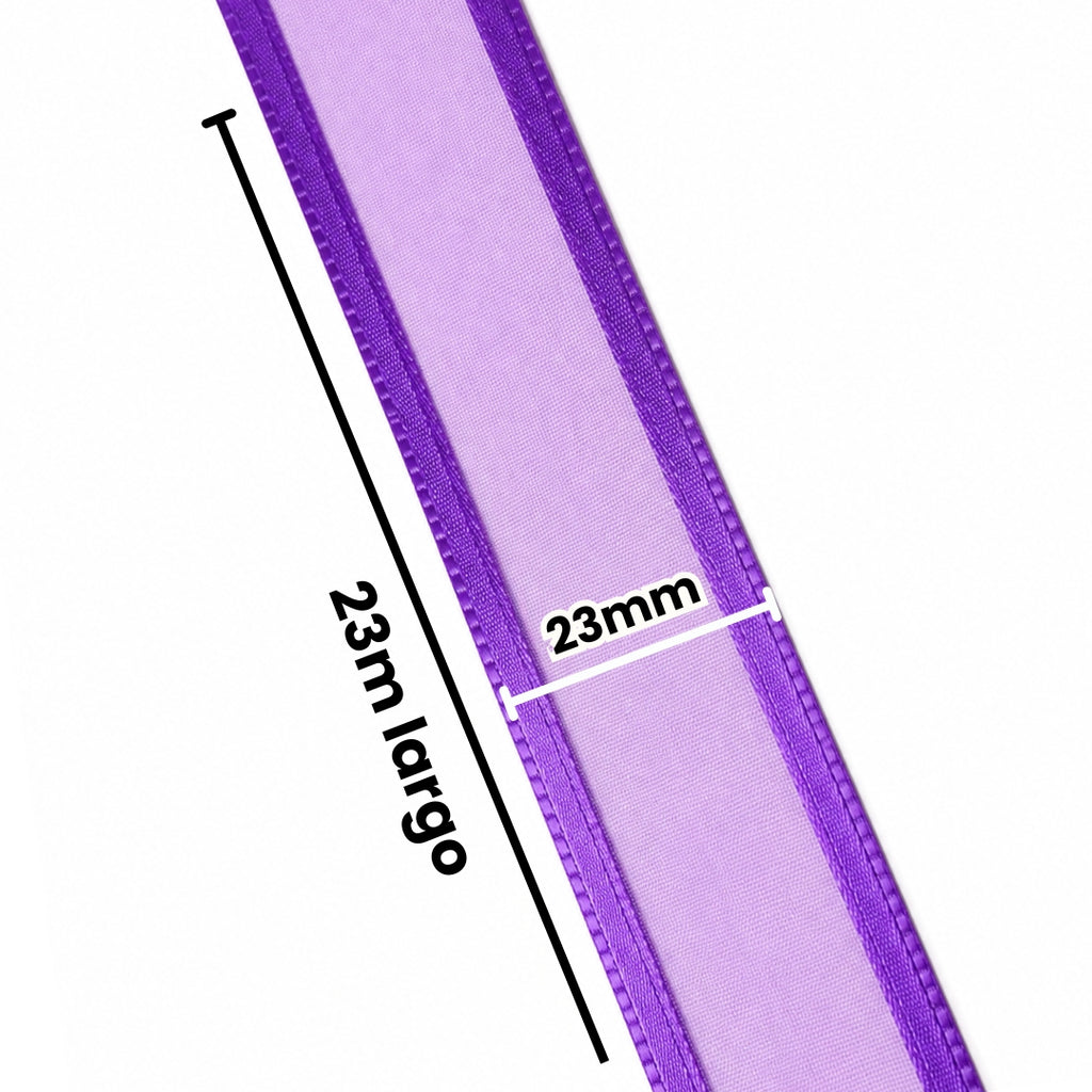 Listón de Organza con Orilla Satinada #5 (23 mm x 23 m) para Moños y Ramos