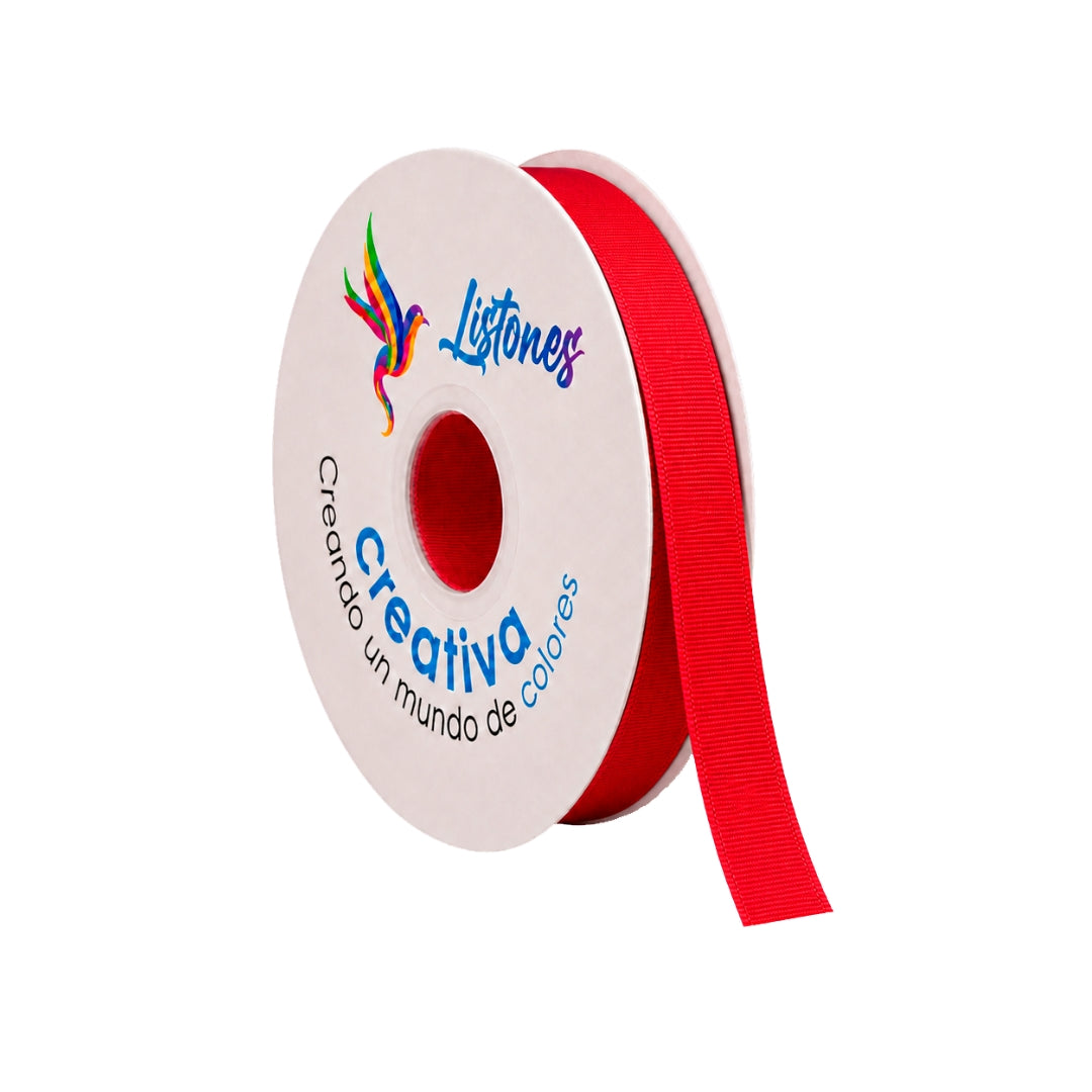 Listón Popotillo #3 de 15 mm x 45 m - Rollo de Cinta Barrotada / Grosgrain para Moños y Manualidades