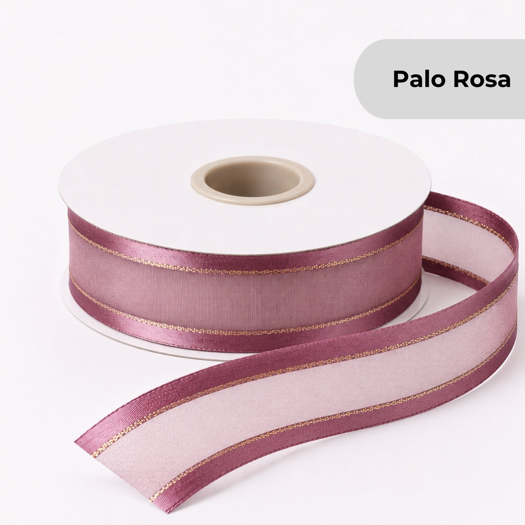 Listón de Organza con Orilla Satinada #5 (23 mm x 23 m) para Moños y Ramos