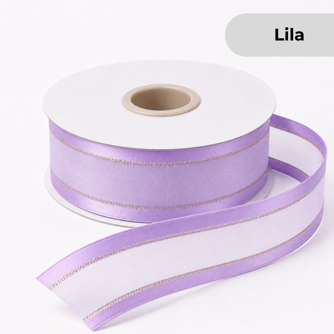 Listón de Organza con Orilla Satinada #5 (23 mm x 23 m) para Moños y Ramos