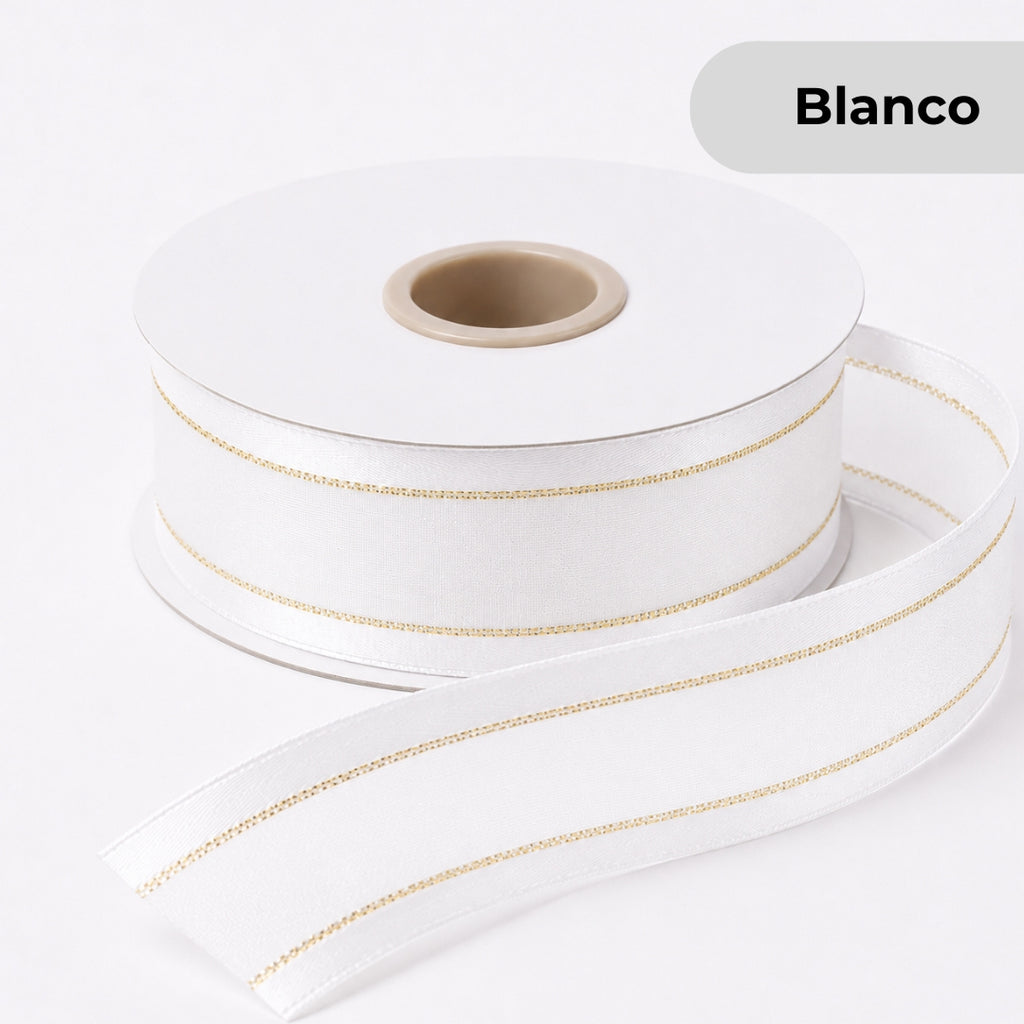 Listón de Organza con Orilla Satinada #5 (23 mm x 23 m) para Moños y Ramos