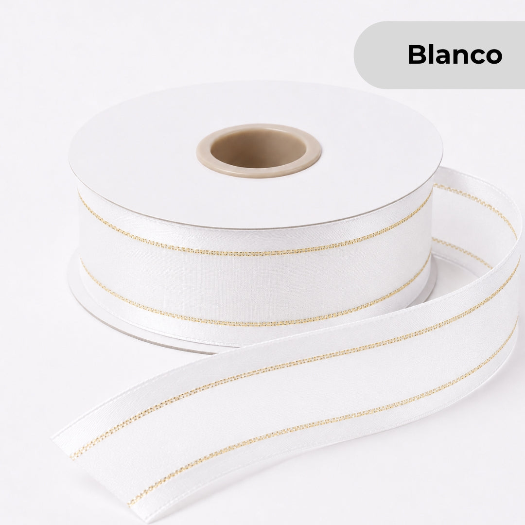Listón de Organza con Orilla Satinada #5 (23 mm x 23 m) para Moños y Ramos