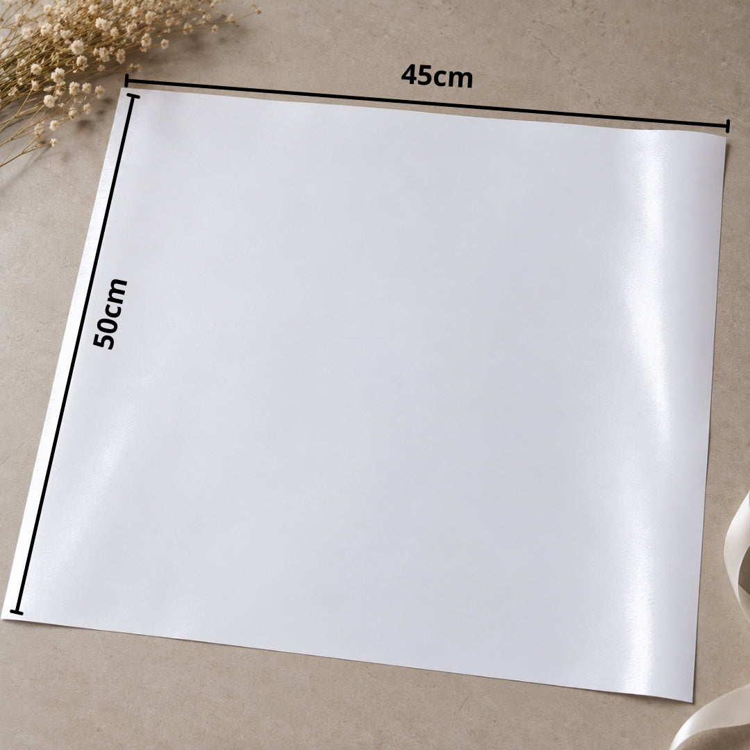 Papel Coreano Acabado Satinado - Pack con 20 Pliegos Impermeables (50x45 cm) para Ramos y Envolturas