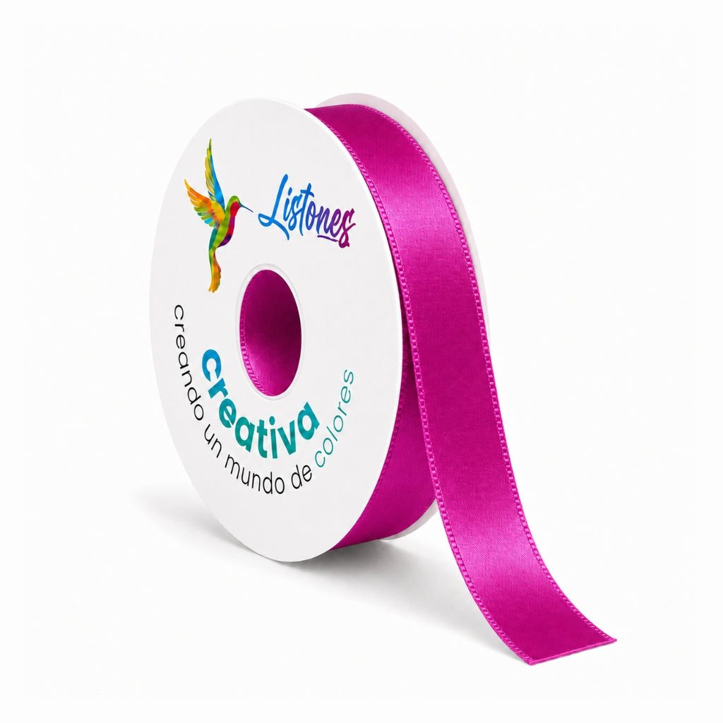 Listón Satinado de Una Cara Calidad Fina #5 (2.3 cm x 90 m) para Moños y Manualidades