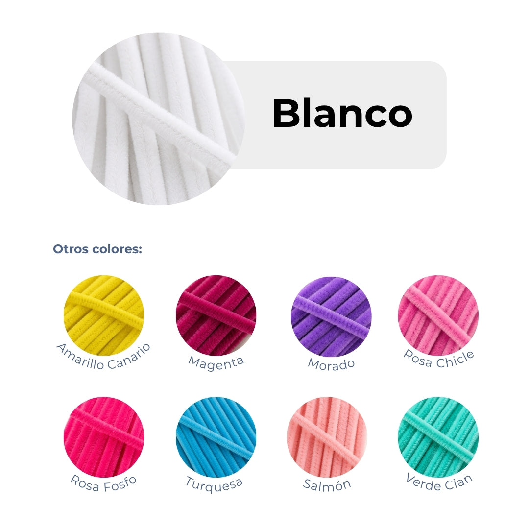 Limpiapipas de Gamuza Chenille Premium de 30 cm para Flores y Manualidades