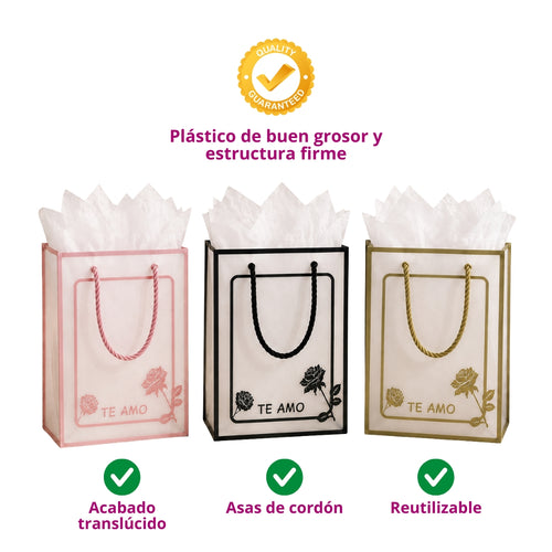 Bolsa Transparente para Regalos y Ramos 35x25x15 cm (Pack con 10 Piezas) | Papel Chic