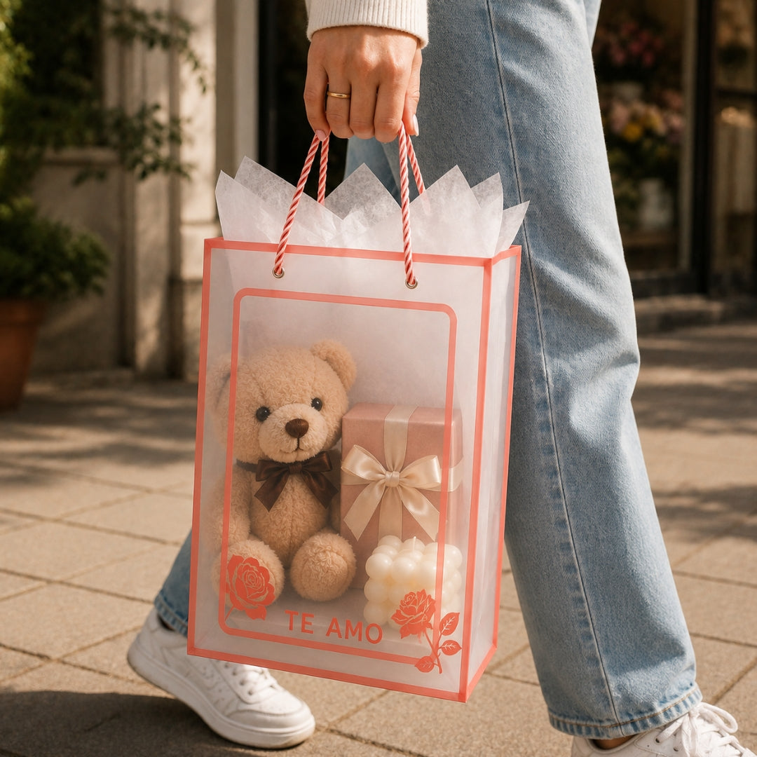 Bolsa Transparente para Regalos y Ramos 35x25x15 cm (Pack con 10 Piezas) | Papel Chic