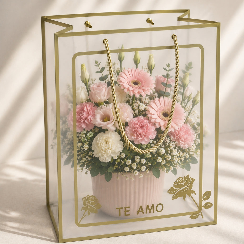 Bolsa Transparente para Regalos y Ramos 35x25x15 cm (Pack con 10 Piezas) | Papel Chic