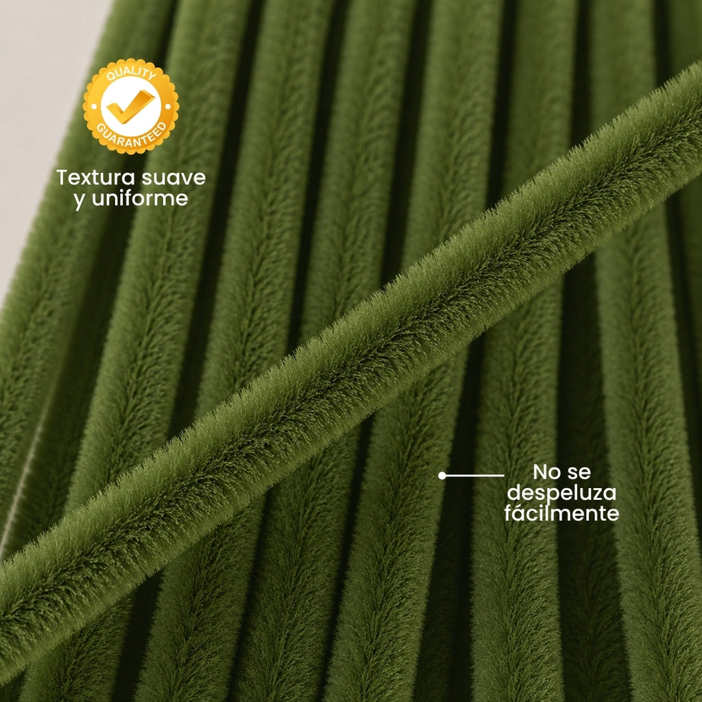 Limpiapipas de Gamuza Chenille Premium de 30 cm para Flores y Manualidades