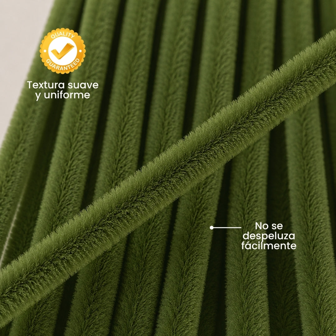 Limpiapipas de Gamuza Chenille Premium de 30 cm para Flores y Manualidades