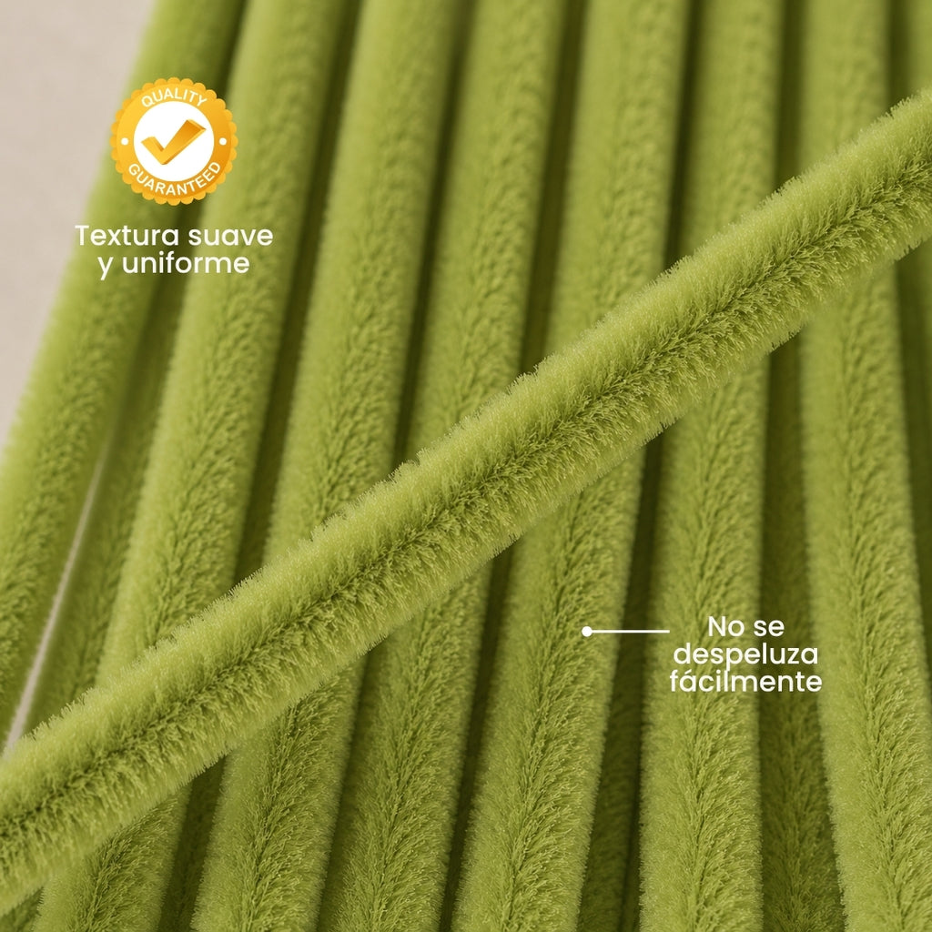 Limpiapipas de Gamuza Chenille Premium de 30 cm para Flores y Manualidades