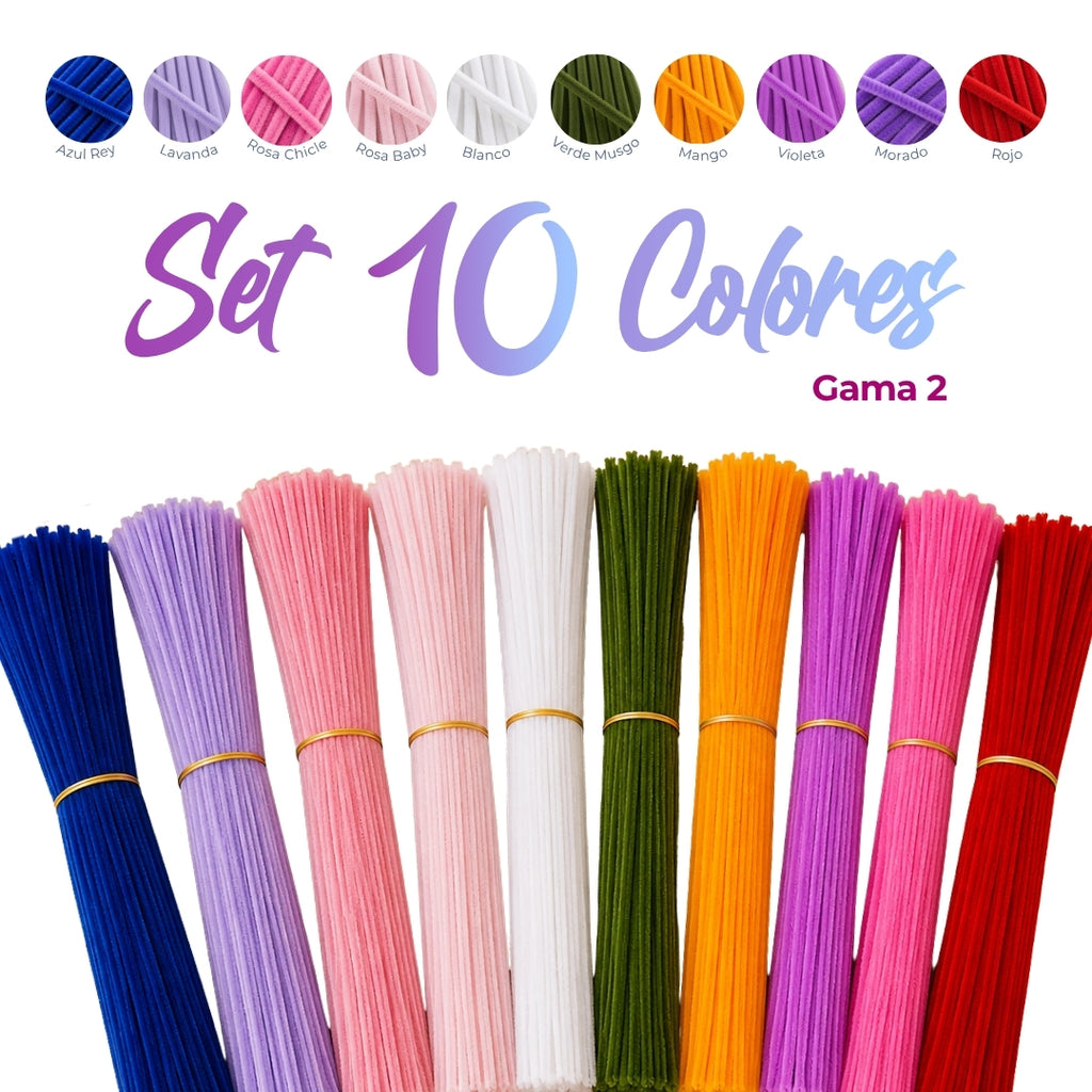 Limpiapipas de Gamuza Chenille Premium de 30 cm para Flores y Manualidades