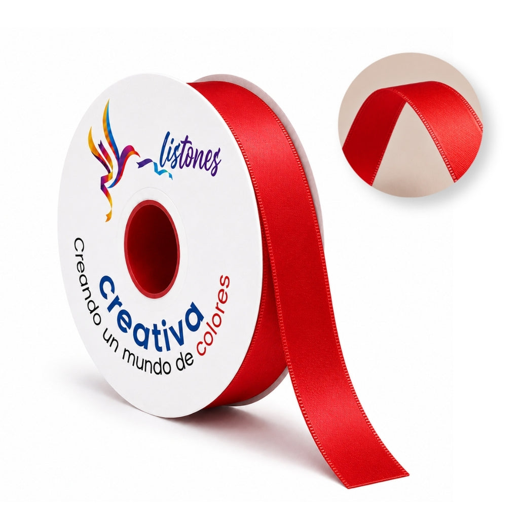 Listón Satín Doble Cara #5 (23 mm x 45 m) - Cinta de Alta Densidad para Ramos Eternos y Manualidades