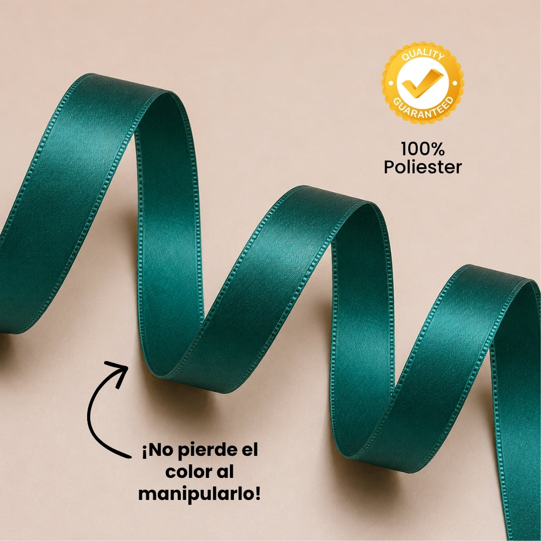 Listón Satinado #2- 10 mm x 90 Metros para Moños y Manualidades