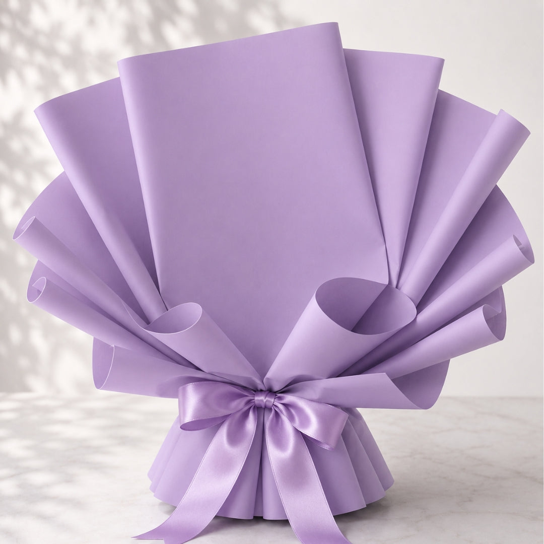 Papel Coreano Acabado Satinado - Pack con 20 Pliegos Impermeables (50x45 cm) para Ramos y Envolturas