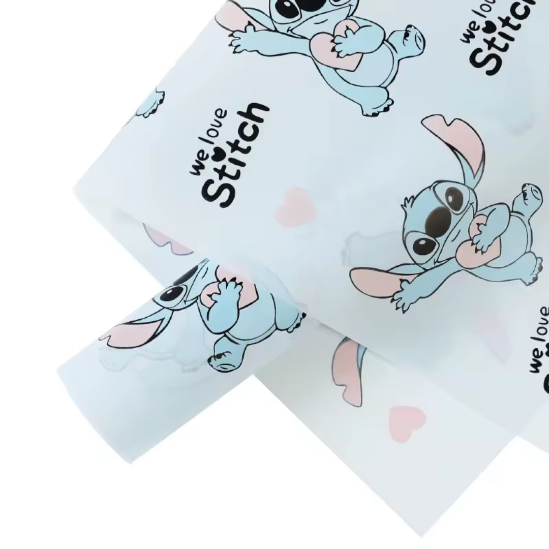 Papel Coreano Transparente Diseño Marco Floreado y Corazón - Paquete con 20 Pliegos para Ramos